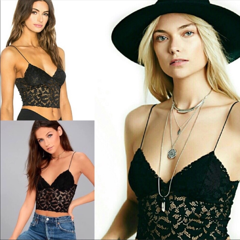 🔥Free People Intimately Black Lace Brami